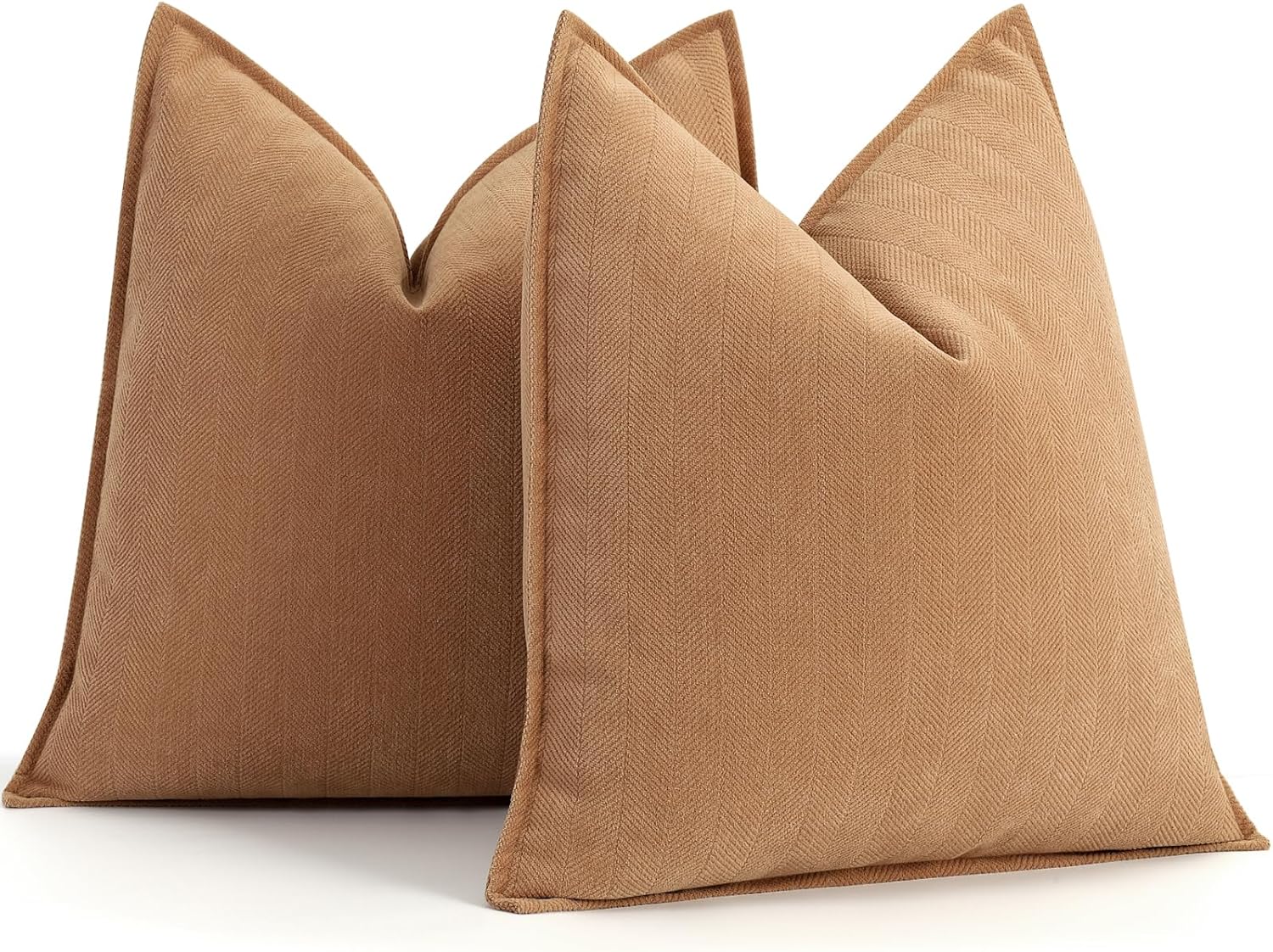 Thumbnail 6 de ZWJD Beige Chenille Pillow Covers 24x24 (Set of 2) – Luxurious 60x60 cm Decorative Covers