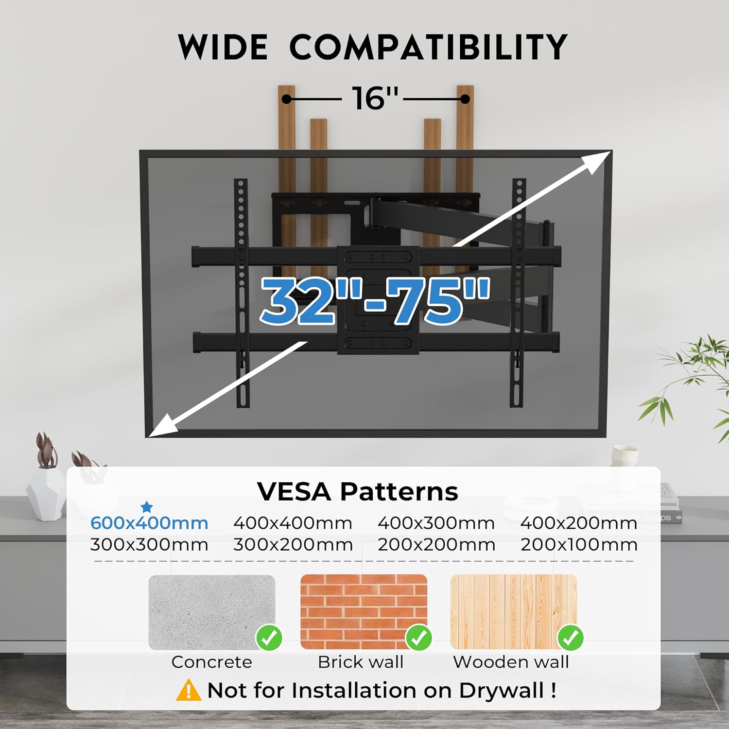 Detalle de BONTEC TV Wall Mount 40.9"