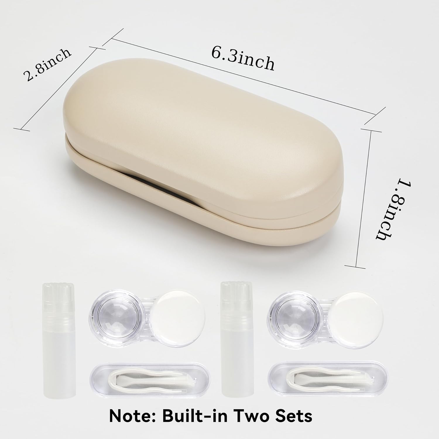 Detalle 2 de Eyeglass Case Double Sided Travel Size: 2-in-1 Portable Box with Built-In Mirror