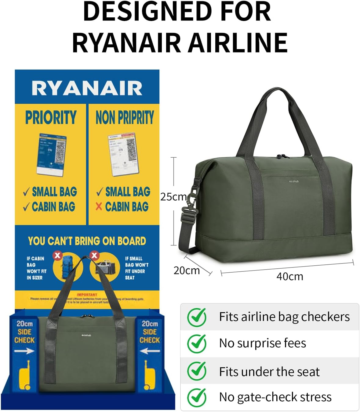 Thumbnail 1 de ECOHUB Ryanair Cabin Bag 24L