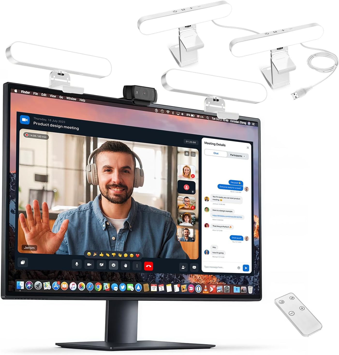 Thumbnail 6 de yAyusi Iluminación para videoconferencias con 2 lámparas