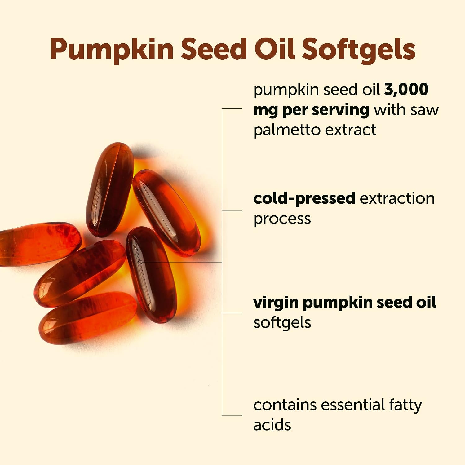 Detalle de Micro Ingredients Pumpkin Seed Oil Softgels, 300 Count