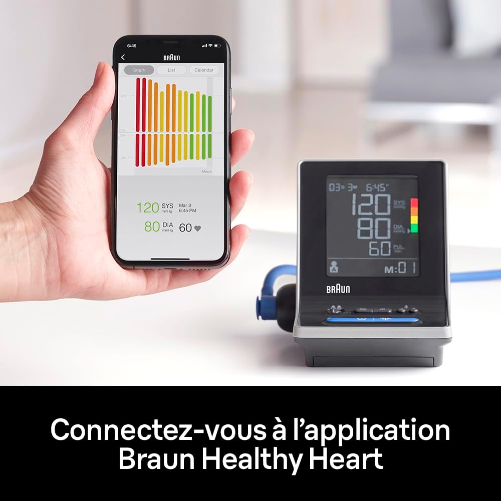 Detalle de Braun ExactFit 5 Connect BUA6350 : tensiomètre de bras intelligent compatible Braun Healthy Heart