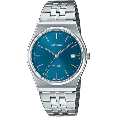 Detalle de Casio COLLECTION Men MTP-B145D-2A2VEF: reloj de acero inoxidable para un estilo sobrio y diario