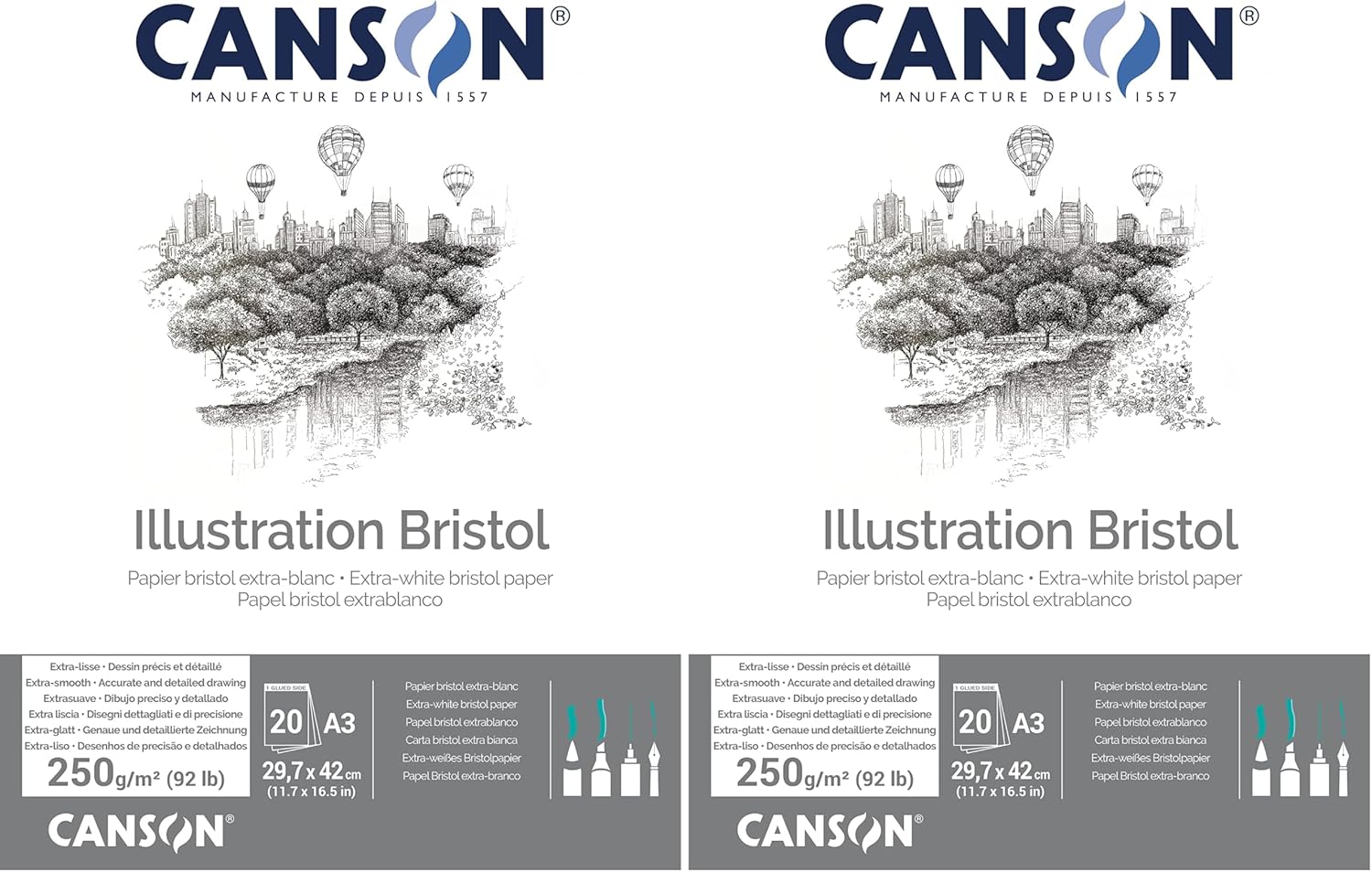 Thumbnail 5 de Canson Illustration Bristol Extra-blanc A3 (250 g/m²) — Bloc de 20 feuilles