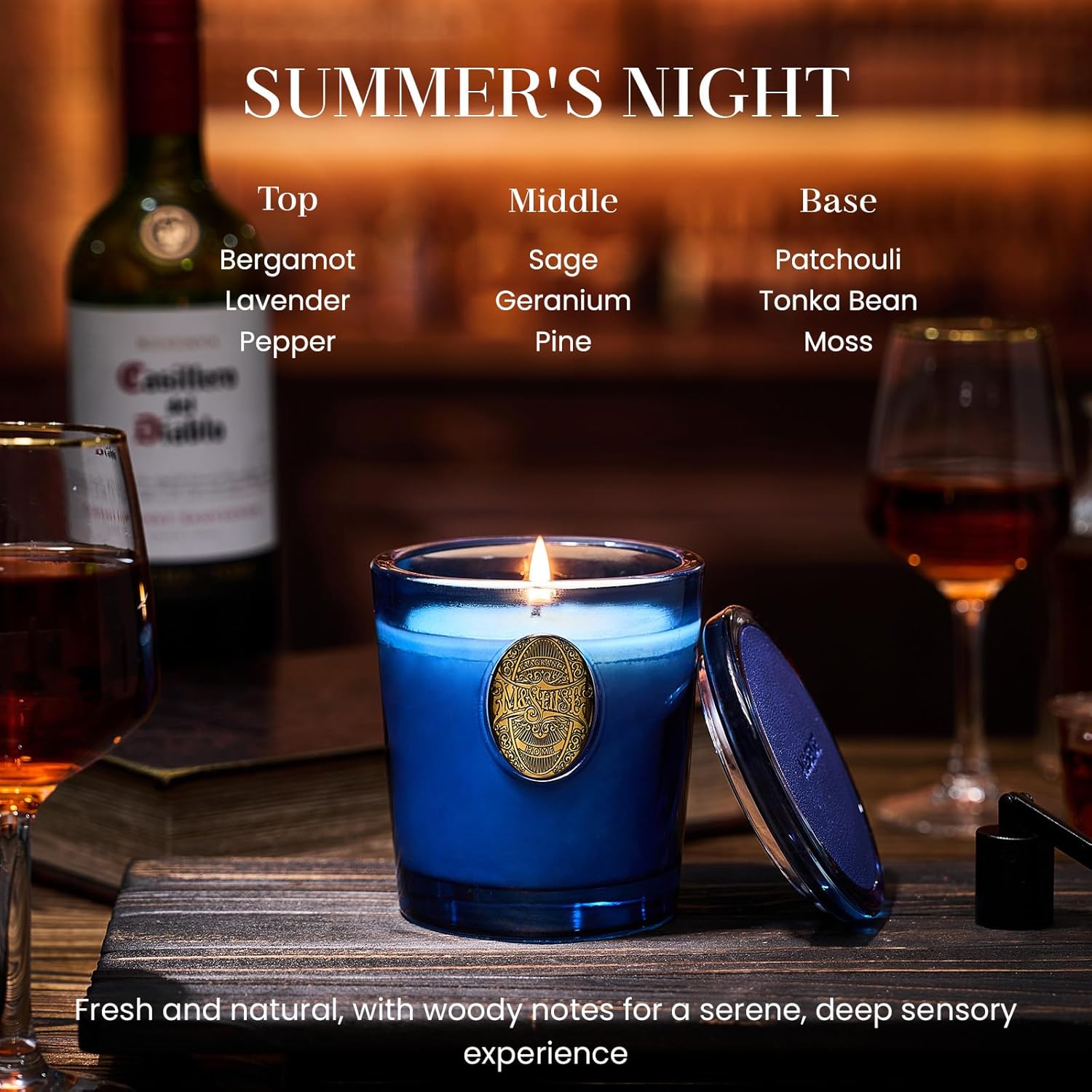 Thumbnail 2 de M&SENSE Fresh Linen Scented Candle (Natural Soy Wax, 260g) – Up to 55 Hours