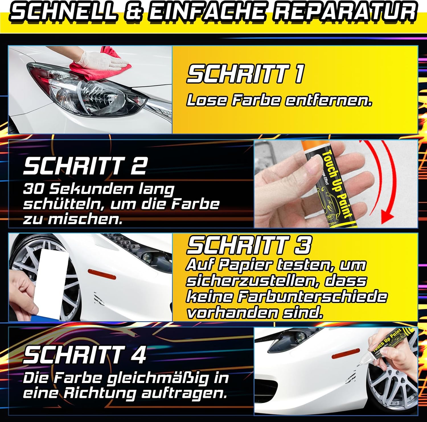 Thumbnail 5 de prowithlin Lackstift Auto Weiß 20 ml