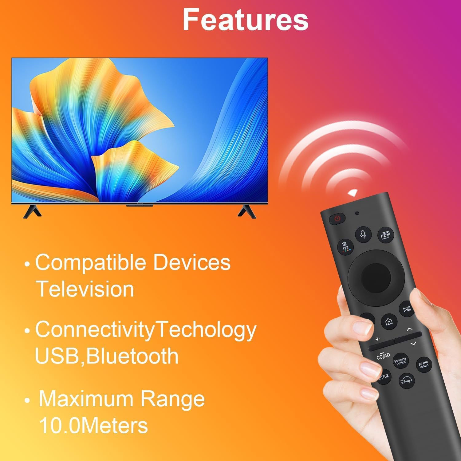 Thumbnail 5 de UNOCAR for Samsung TV Remote (Rechargeable Solar, USB-C Fast Charging) for Samsung Frame & 2018–2025 Smart TVs