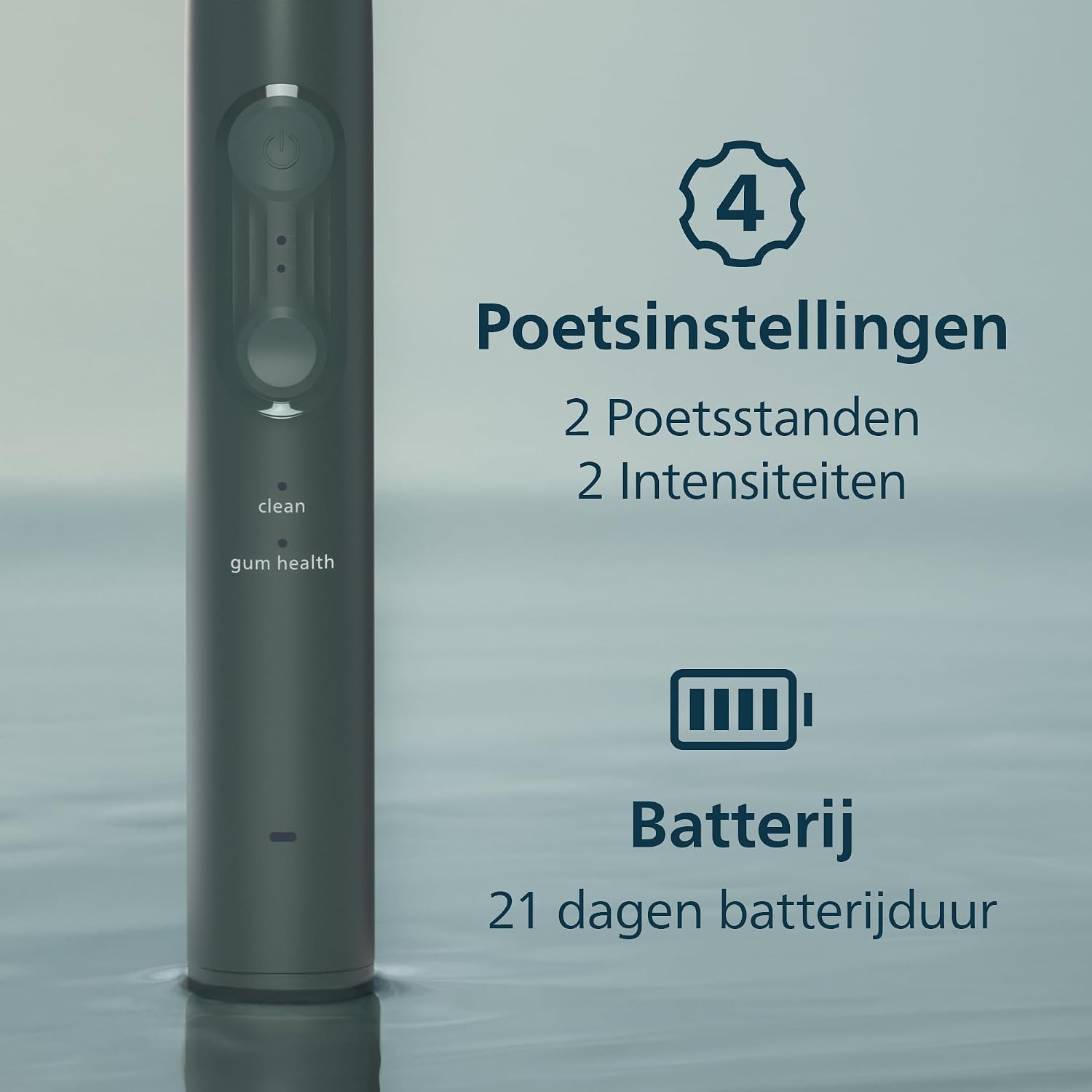 Detalle de Philips Sonicare 4000 Series HX4042/46 sonische tandenborstel, bosgroen