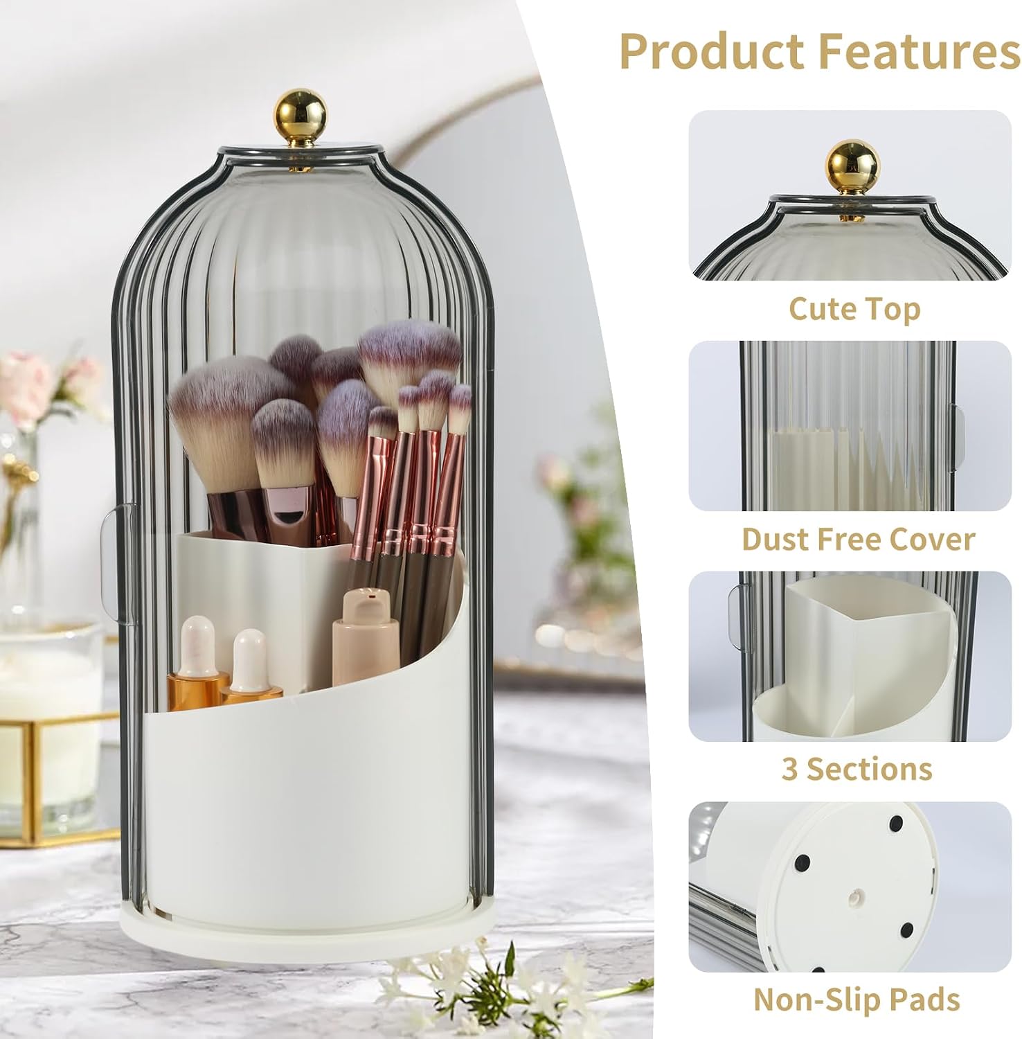 Thumbnail 4 de VacFreKep Makeup Brush Holder Organizer with Lid