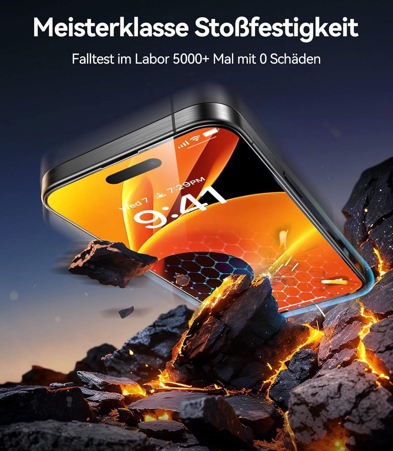 Thumbnail 2 de TORRAS Panzerglas für iPhone 16 Pro Max – bruchsichere 9H-Schutzfolie mit Montagerahmen (2 Stück)
