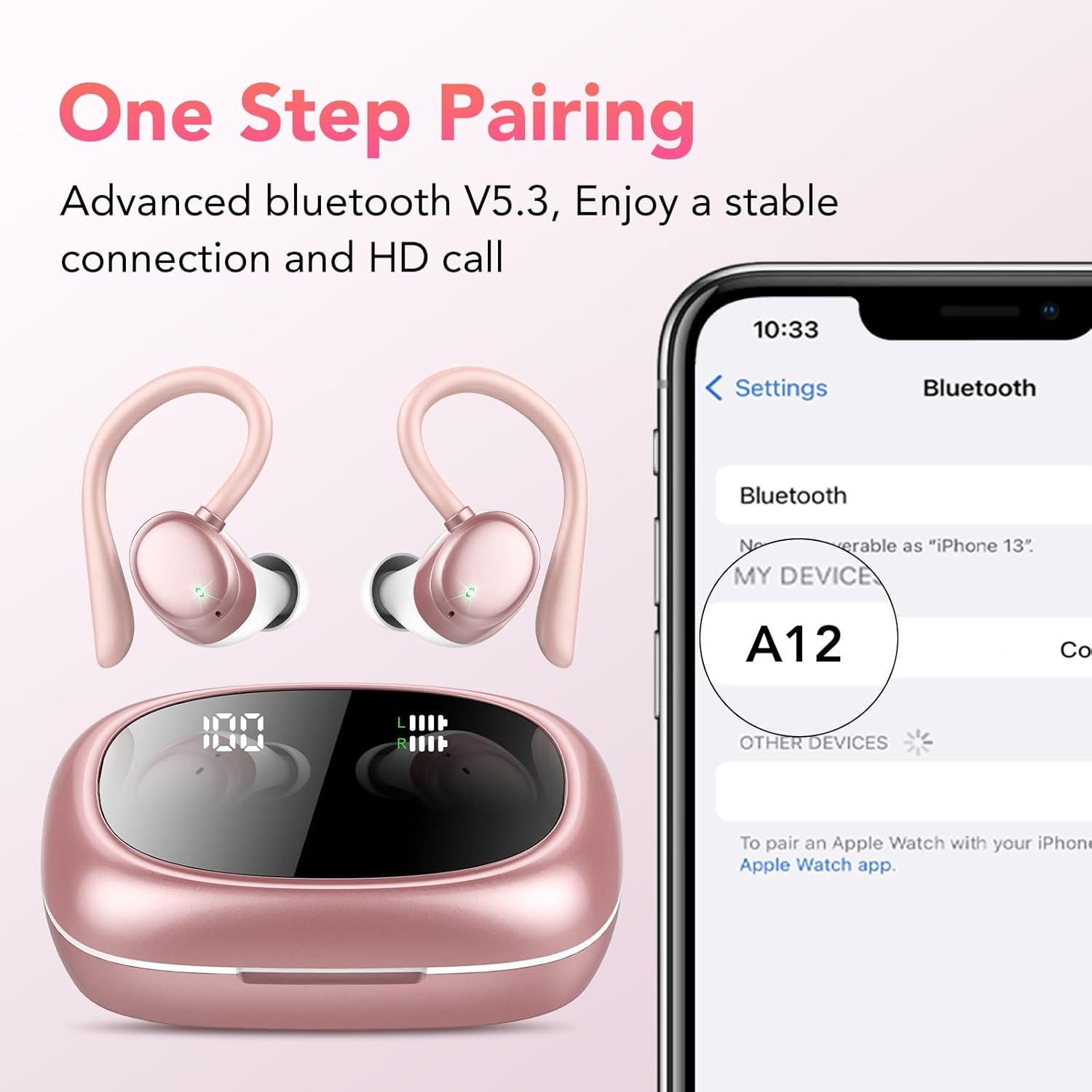 Thumbnail 4 de Cuffie Bluetooth Sport rosa