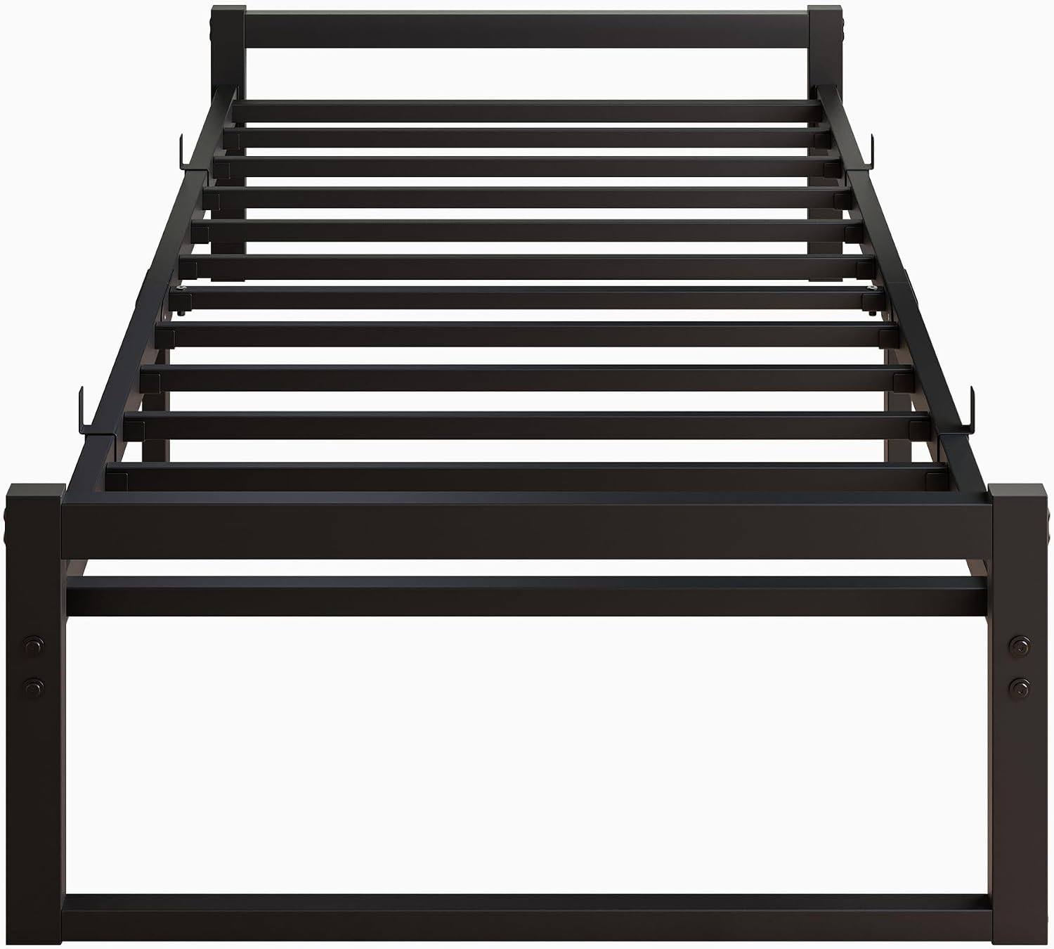 Detalle de VECOCHO Twin Metal Platform Bed Frame, Black Steel Slats, Under-Bed Storage