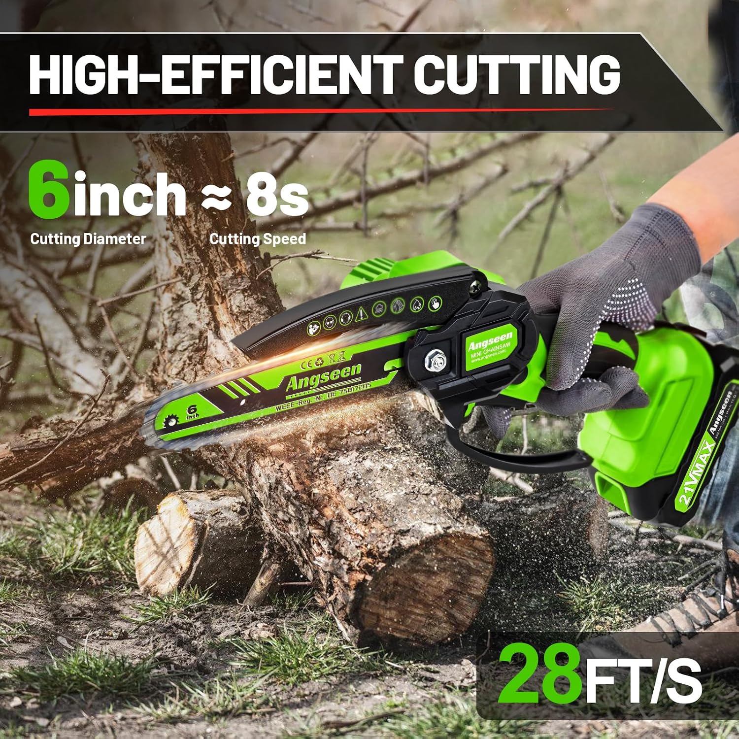 Thumbnail 1 de Mini Chainsaw 6 Inch 850W Cordless
