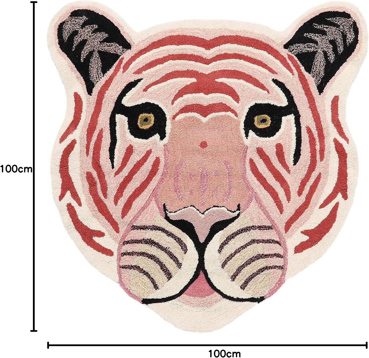 Detalle 2 de RugVista Me Tiger Kids’ Rug, 100 x 100 cm, Pink, Medium Pile