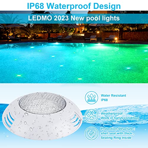 Detalle de ledmo Foco LED Piscina PAR56 RGB 38W con Control Remoto 12V AC/DC IP68