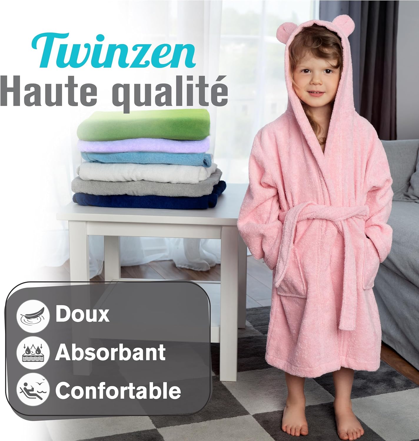Thumbnail 1 de Twinzen Peignoir Enfant coton 100% OEKO-TEX
