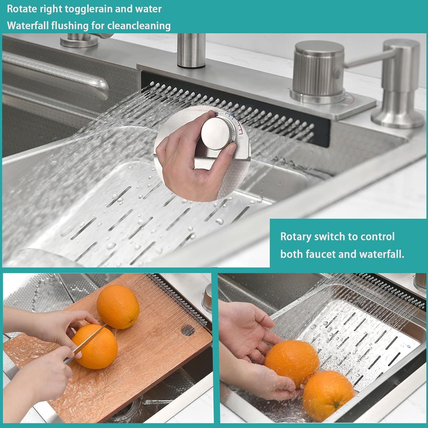 Thumbnail 4 de Bokaiya Kitchen Sink Multifunction Waterfall 75x45cm