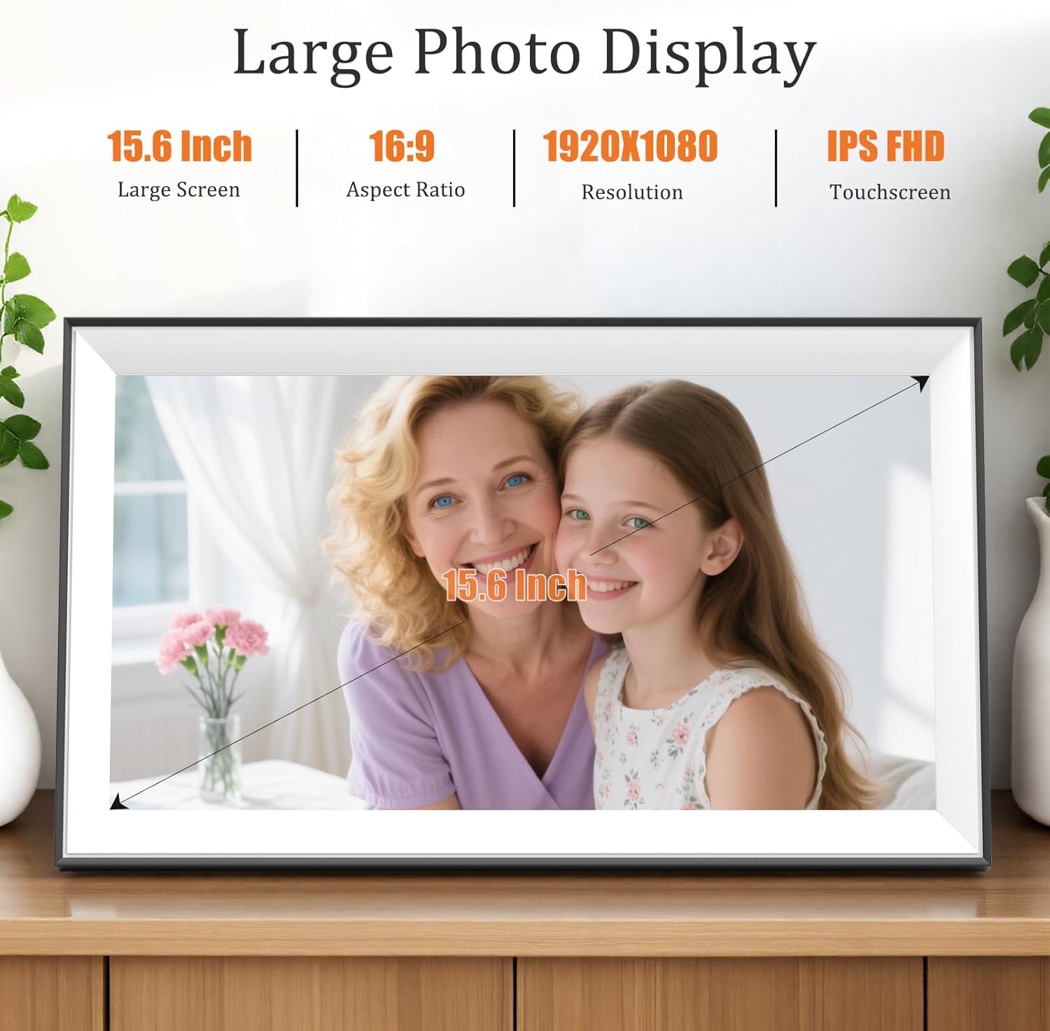 Thumbnail 2 de Hesmor 15.6 Inch Digital Photo Frame 32GB