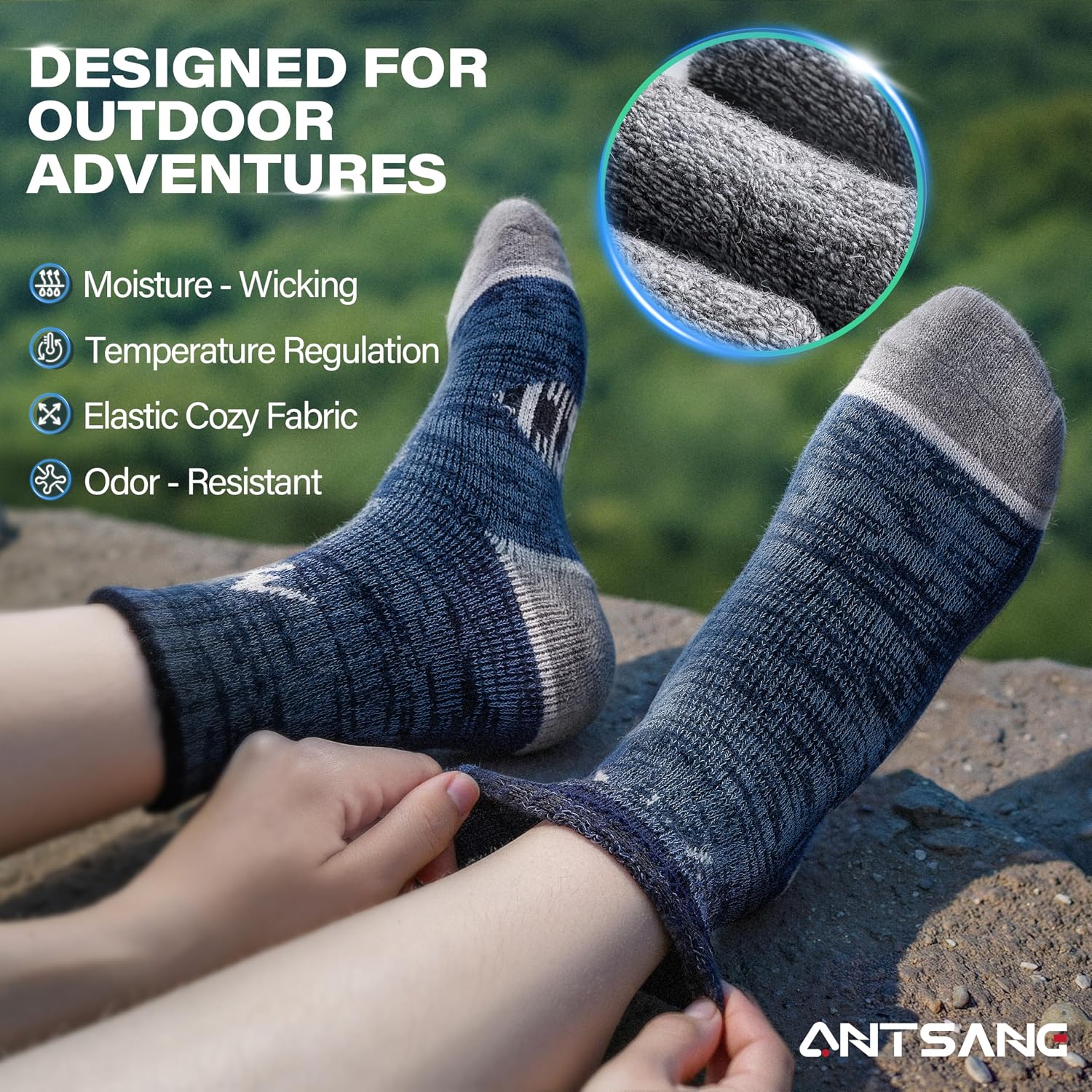 Thumbnail 1 de ANTSANG Kids Merino Wool Socks 6-Pack