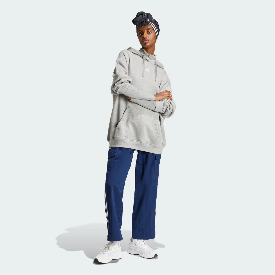 Detalle de Sudadera con capucha Essentials Loose French Terry de Adidas (gris)