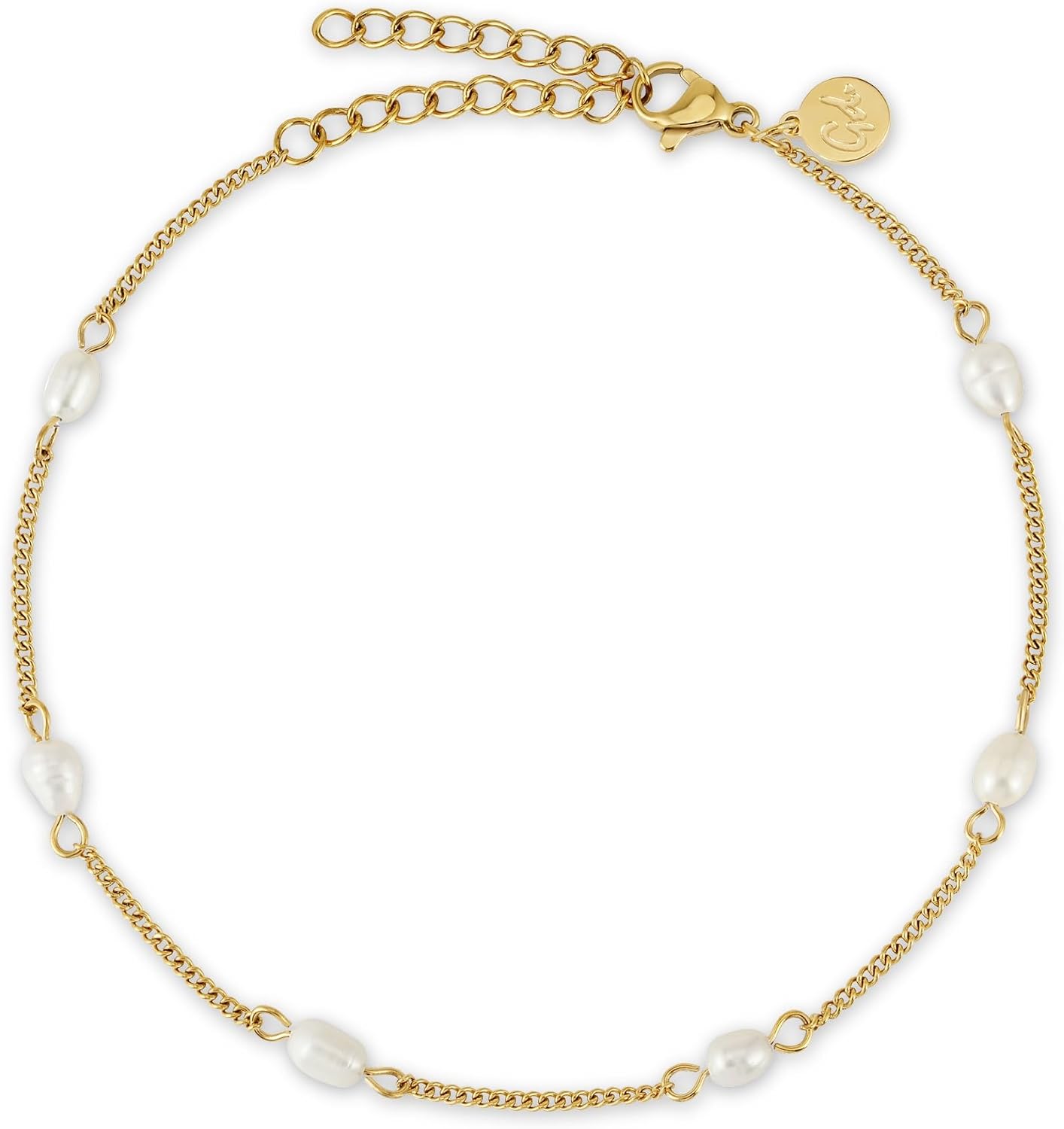 Detalle de GD GOOD.designs Est. 2015 Cavigliera con vere perle d'acqua dolce – impermeabile e regolabile