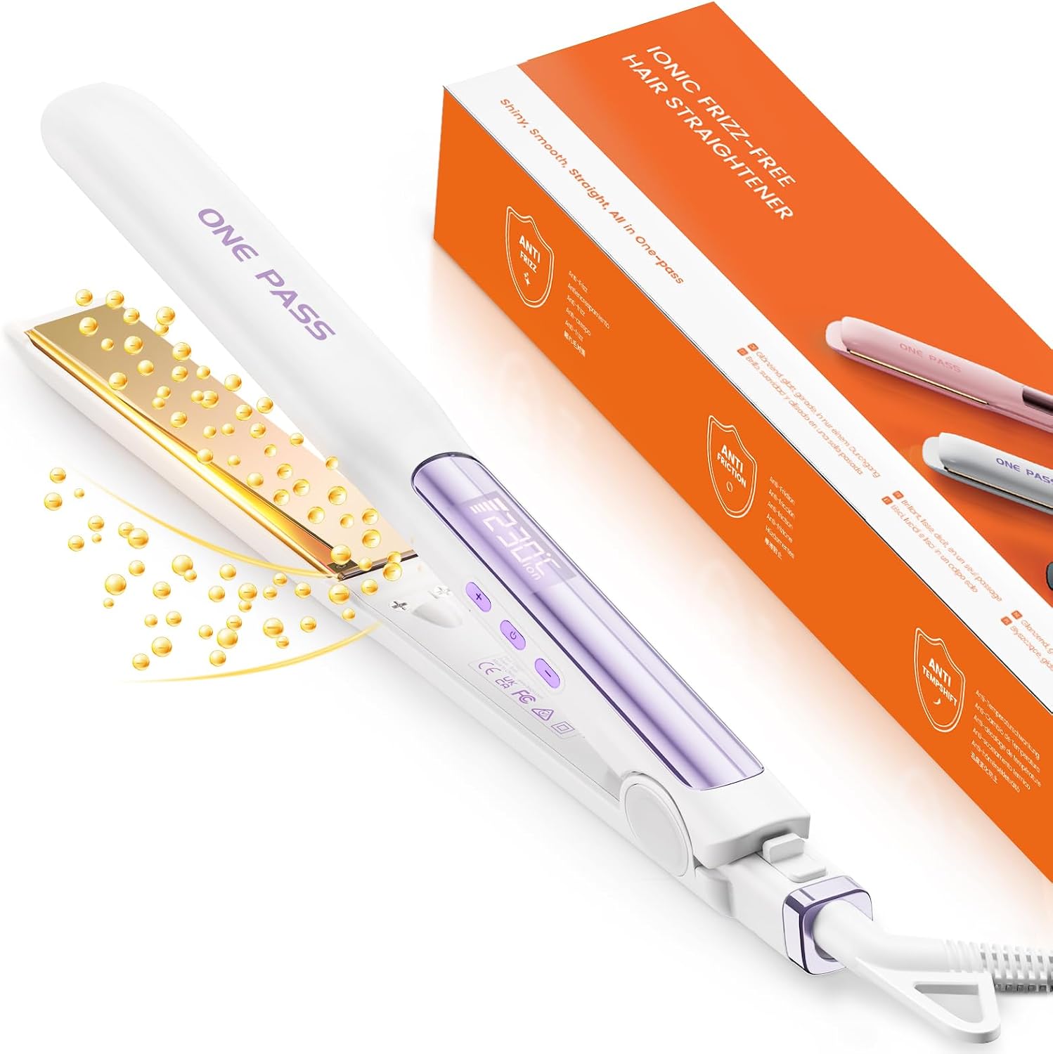 Detalle de Faszin Piastra Capelli Professionale in Titanio 2‑In‑1 con Piastre Ioniche