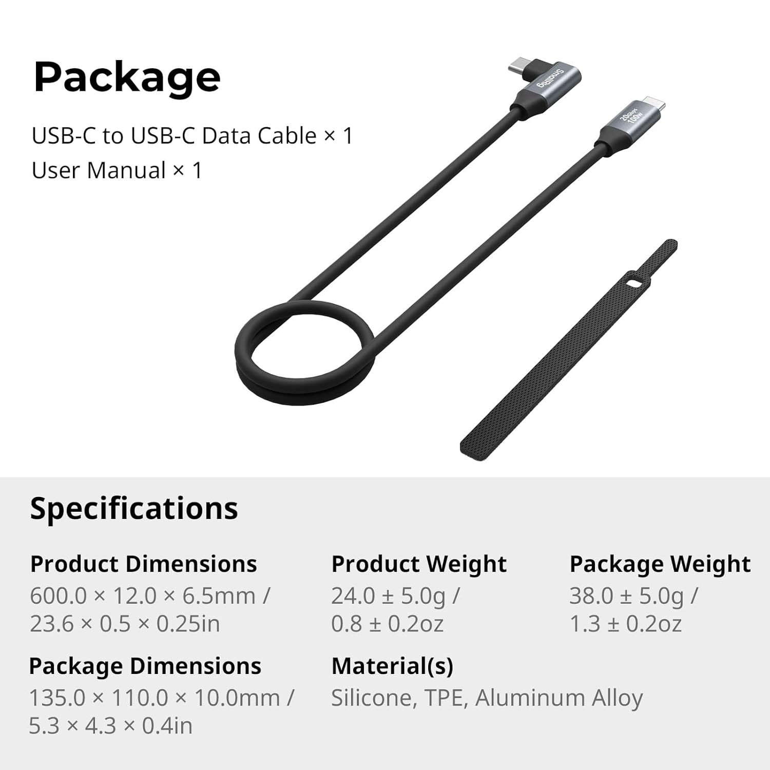Thumbnail 5 de SMALLRIG USB C auf USB C 60 cm Kabel
