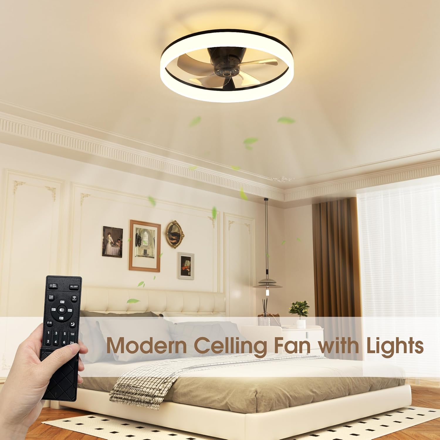 Thumbnail 5 de NIORSUN 50cm ceiling fan with light 6-speed remote
