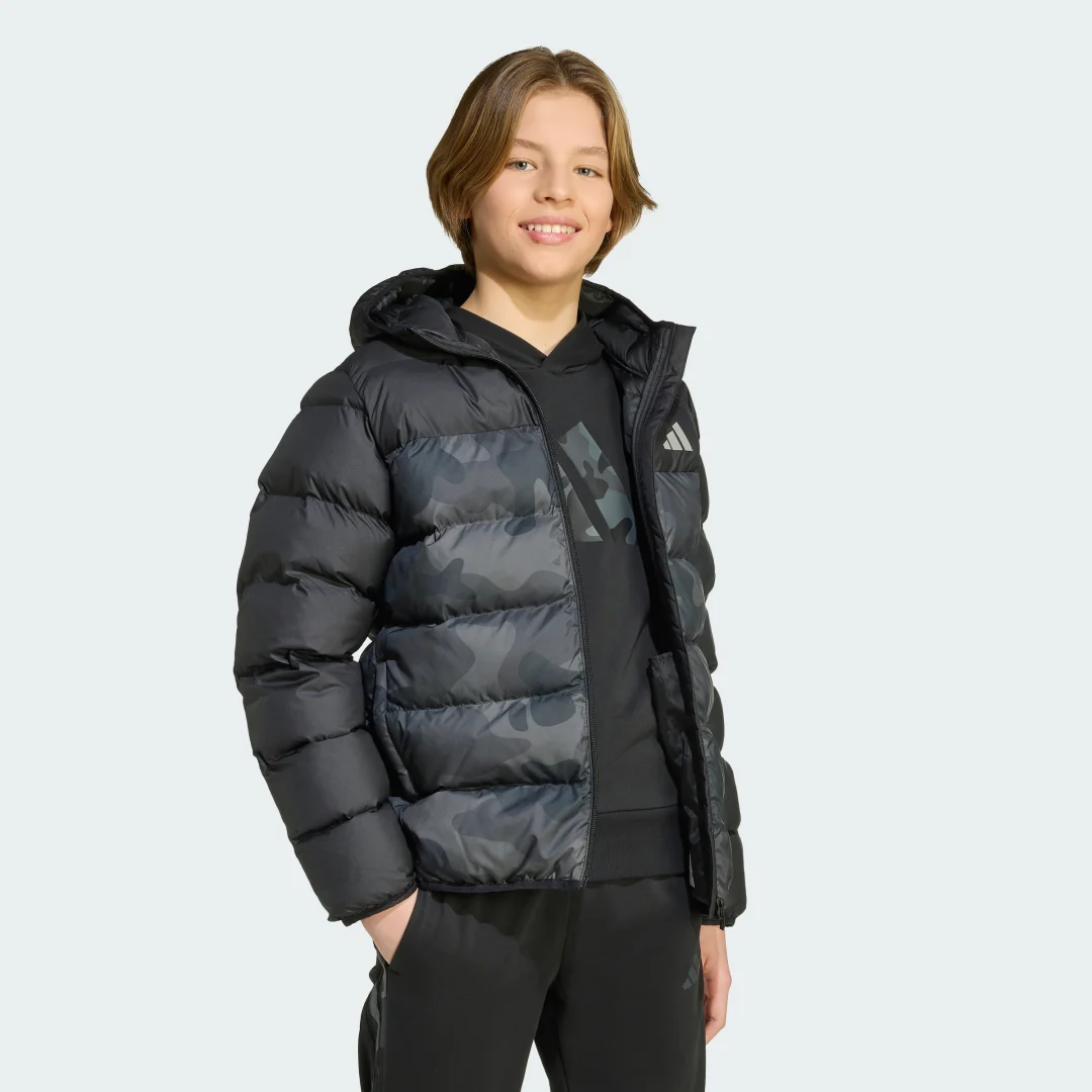 Thumbnail 1 de Adidas Anorak de plumón sintético con estampado integral — Negro
