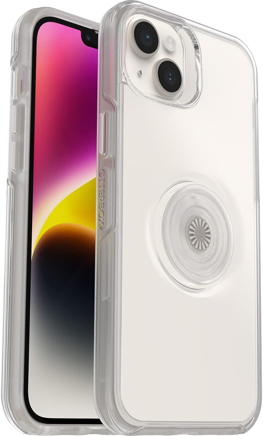 Detalle de Coque OtterBox Otter+Pop Symmetry Clear pour iPhone 14 Plus : antichoc transparente avec PopGrip