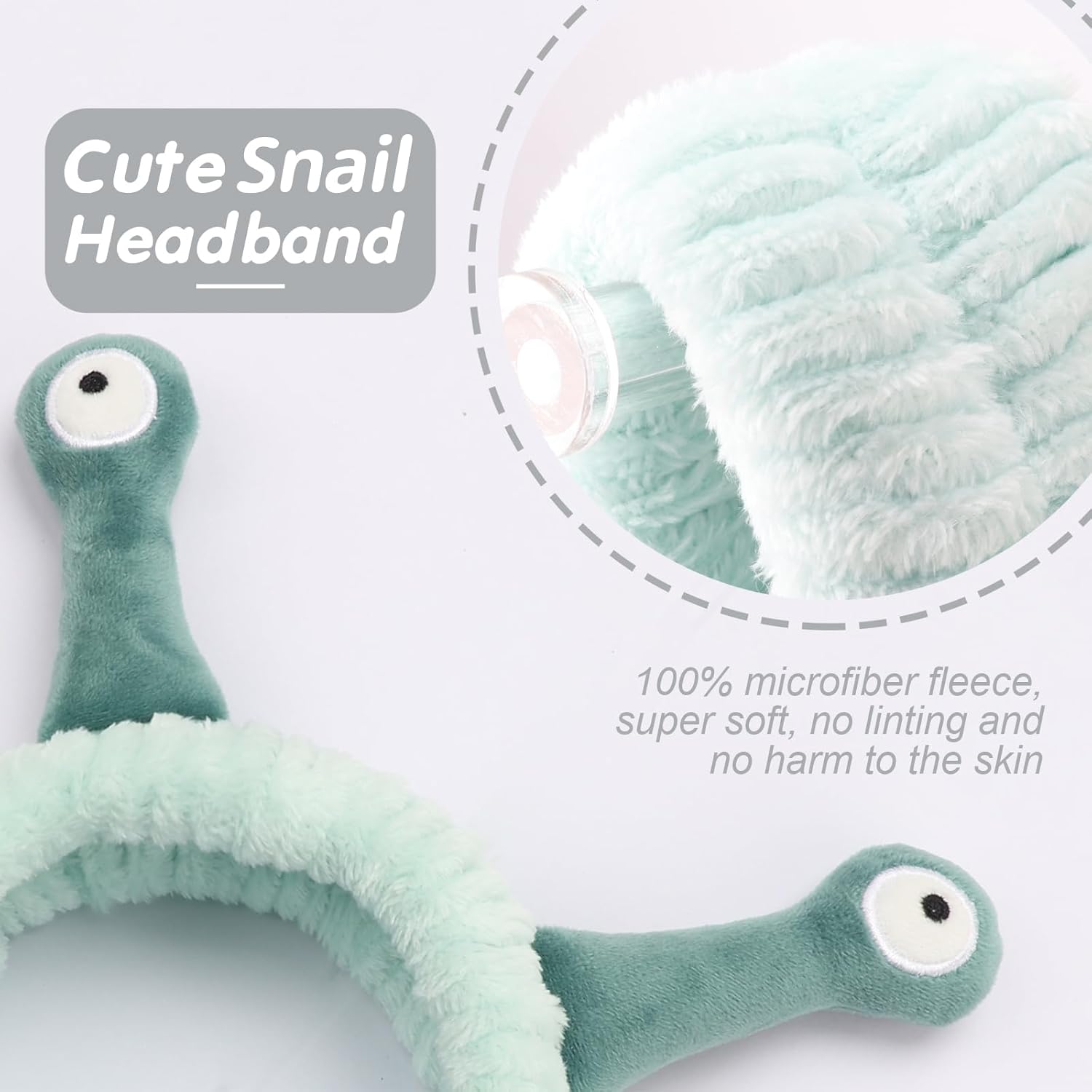 Detalle de DRESHOW spa facial terry cloth towel headband with cat-ear design (2 pack)