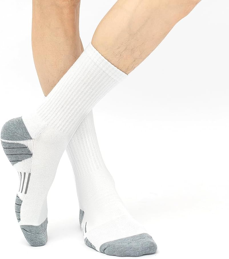 Detalle 2 de JOYNÉE 8 Pairs Men's Athletic Crew Socks: Cushioned, Breathable Support for Running, Hiking, and Everyday Comfort