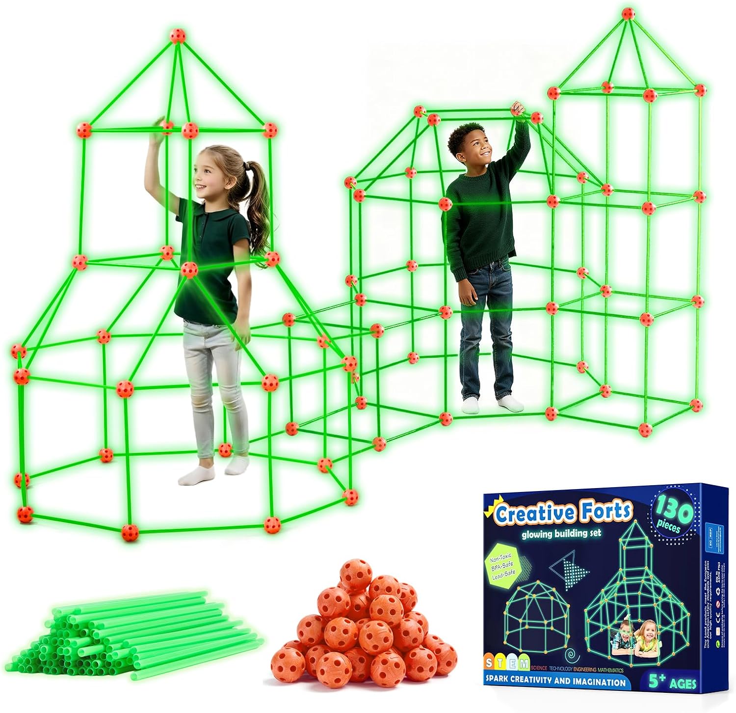 Detalle de Tiny Land Glow Fort Kit 130 Pieces đź§©