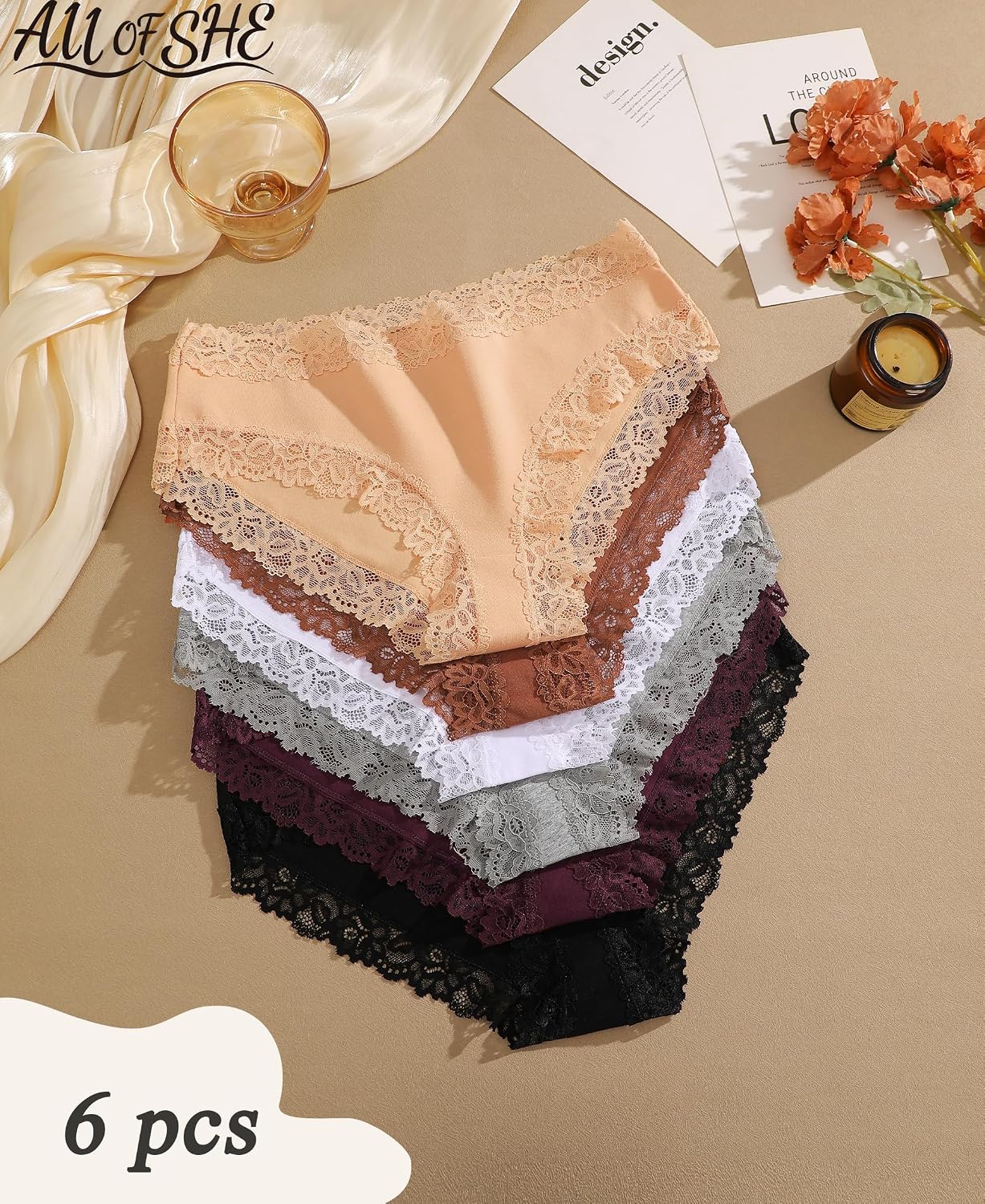 Detalle de ALL OF SHE Slip in Cotone Hipster 6 pezzi