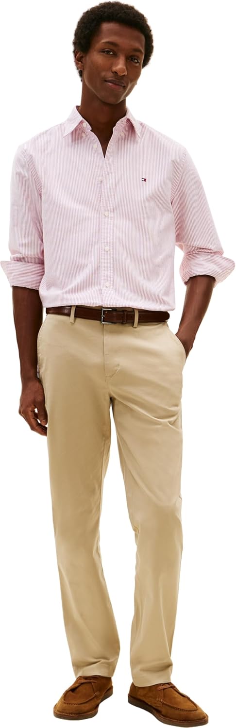 Detalle de Tommy Hilfiger Pantalon Homme Core Bleecker 1985 – Chino en coton Pima et élasthanne