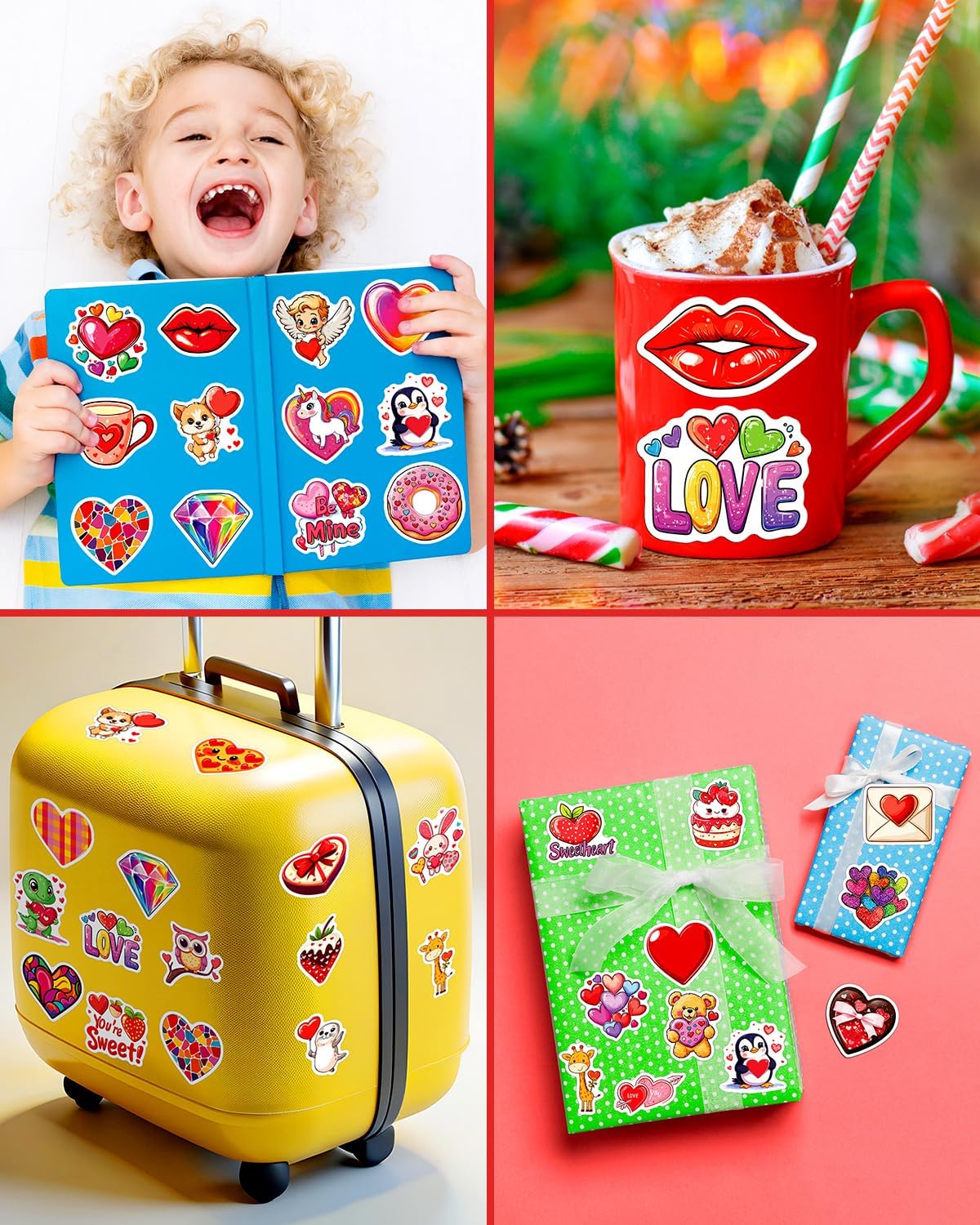 Thumbnail 2 de 100Pcs Valentines Stickers Pack 🎉
