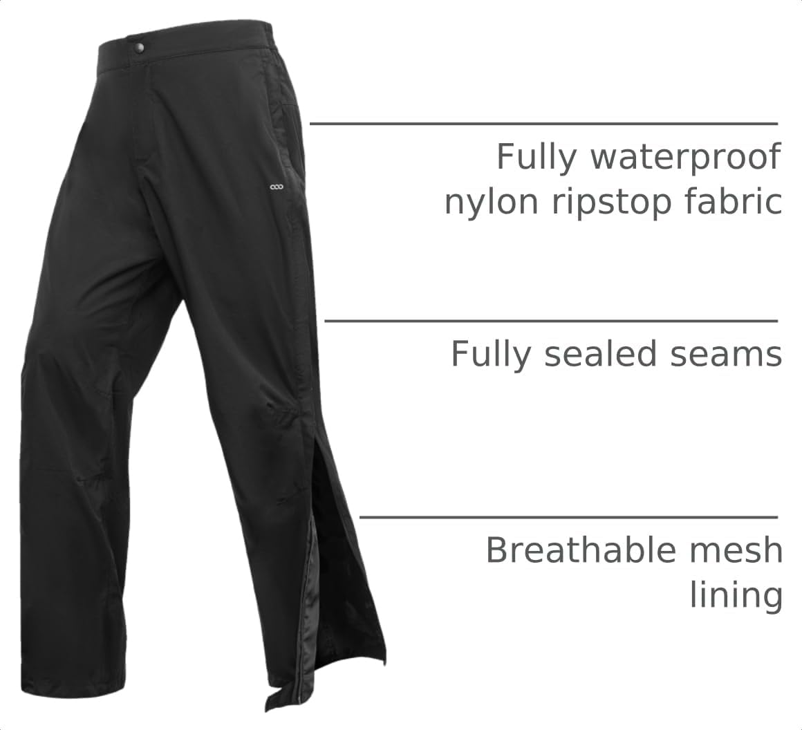 Detalle 2 de 33,000ft Men's Full-Zip Waterproof Rain Pants with Reflective Strips
