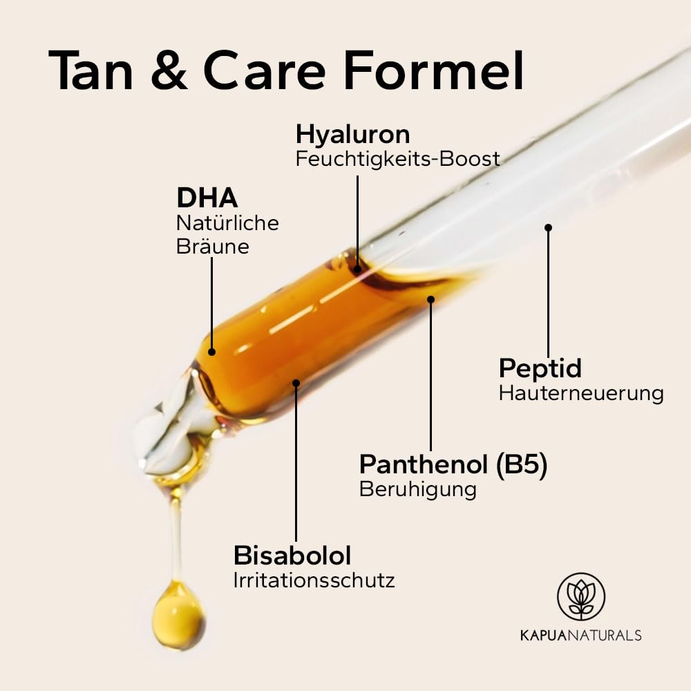 Detalle 2 de Selbstbräuner Gesicht • Self Tanning Drops – 30 ml Konzentrat mit TAN&CARE SYSTEM