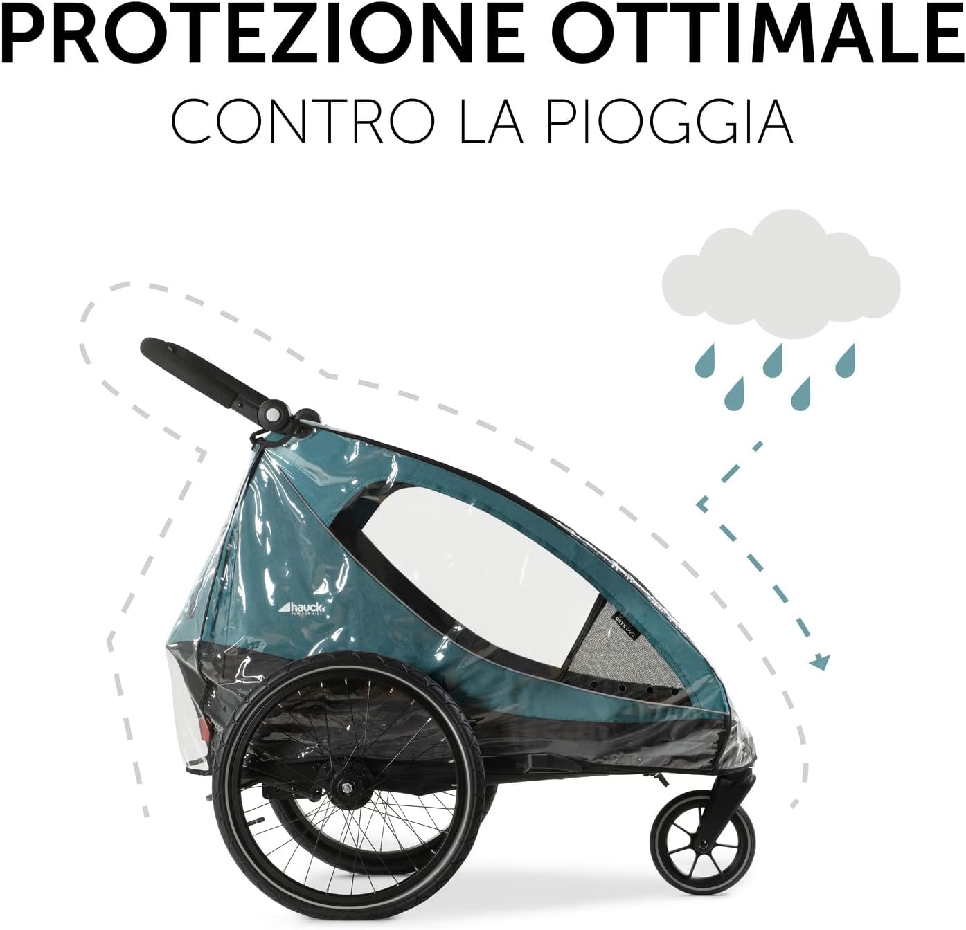 Detalle de hauck Telo Antipioggia per Rimorchio Bici Dryk Duo e Dryk Duo Plus