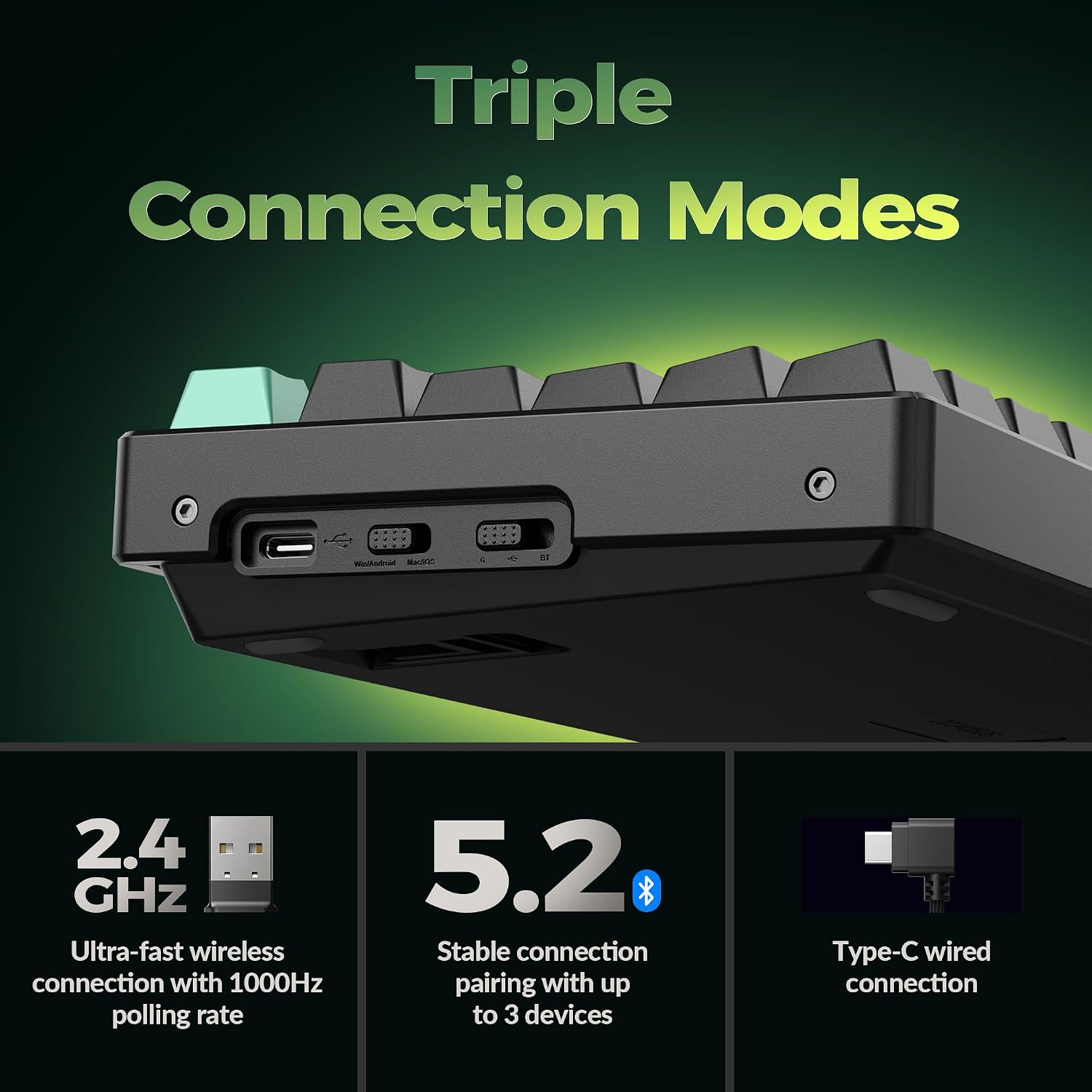Detalle de Keychron Hall Effect mechanical keyboard