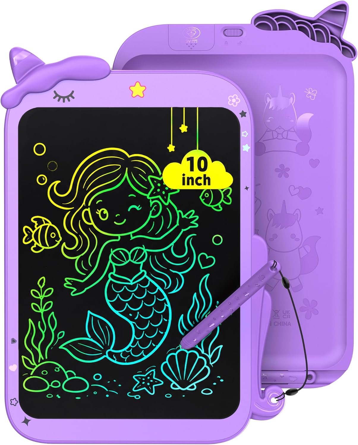 Detalle de ORSEN 10-inch LCD Writing Tablet for Kids – Dinosaur Doodle Board (Purple) for 3–8 Year Olds