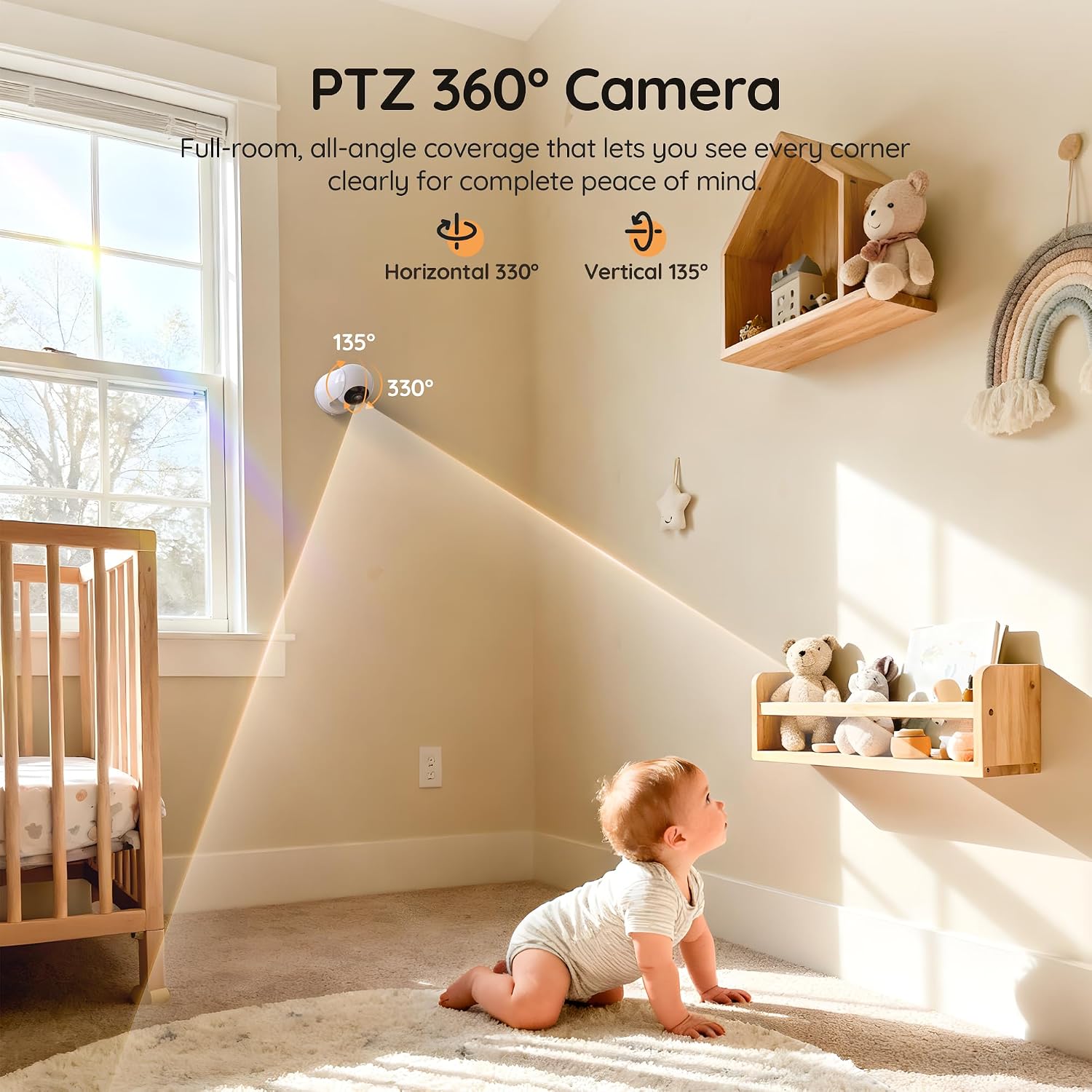 Thumbnail 6 de Boifun Baby Monitor 5" con telecamera 360° e audio bidirezionale