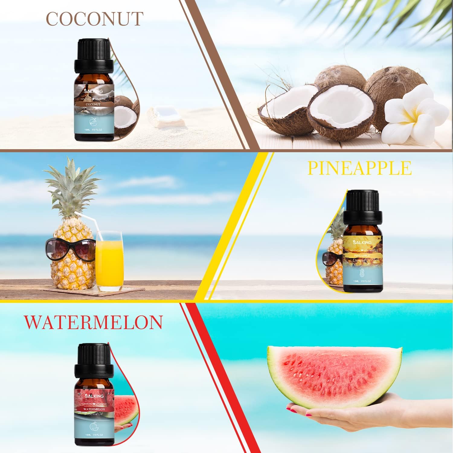 Thumbnail 2 de SALKING zomer etherische-olieset, 6 x 10 ml met zes zomerse geuren