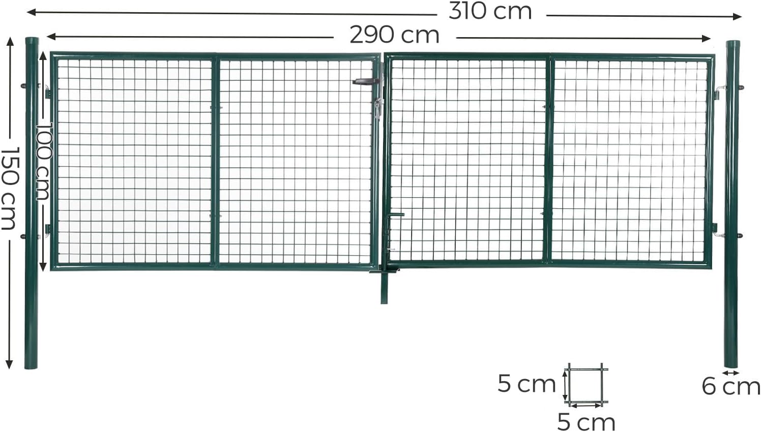 Thumbnail 2 de SONGMICS GGD300G Portillon de jardin 310 x 100 cm