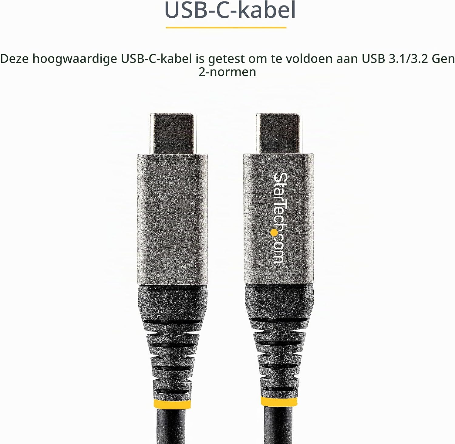Detalle de StarTech USB31CCV50CM USB-C-kabel 50 cm, 10 Gbps, 100 W, USB-IF