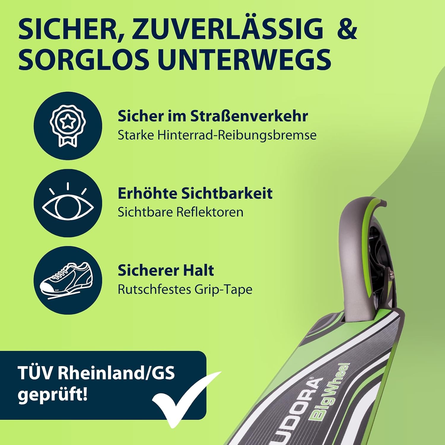 Thumbnail 5 de HUDORA BigWheel 205 Scooter – Stabiler Aluminium-Roller mit Höheneinstellung und Klappmechanismus