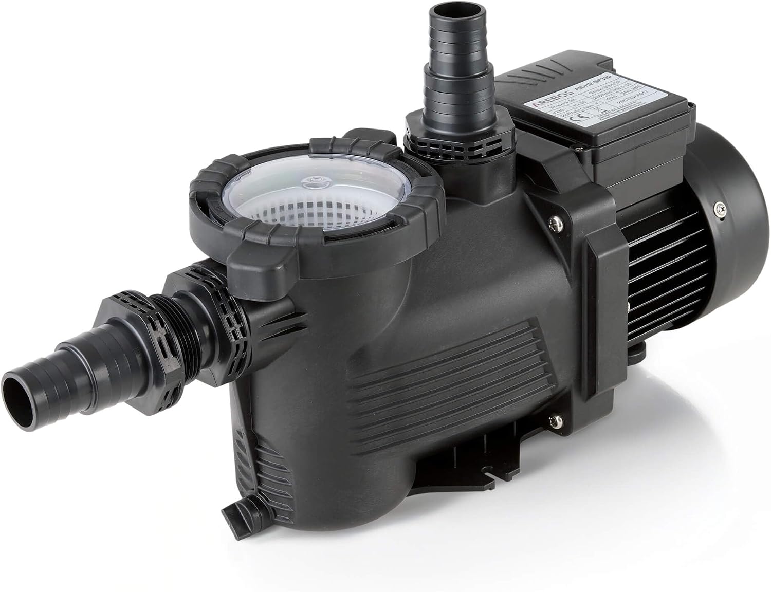 Detalle de AREBOS Schwimmbadpumpe 350 W (9500 l/h) mit Vorfilter – Filterpumpe für Pool-Sandfilteranlagen