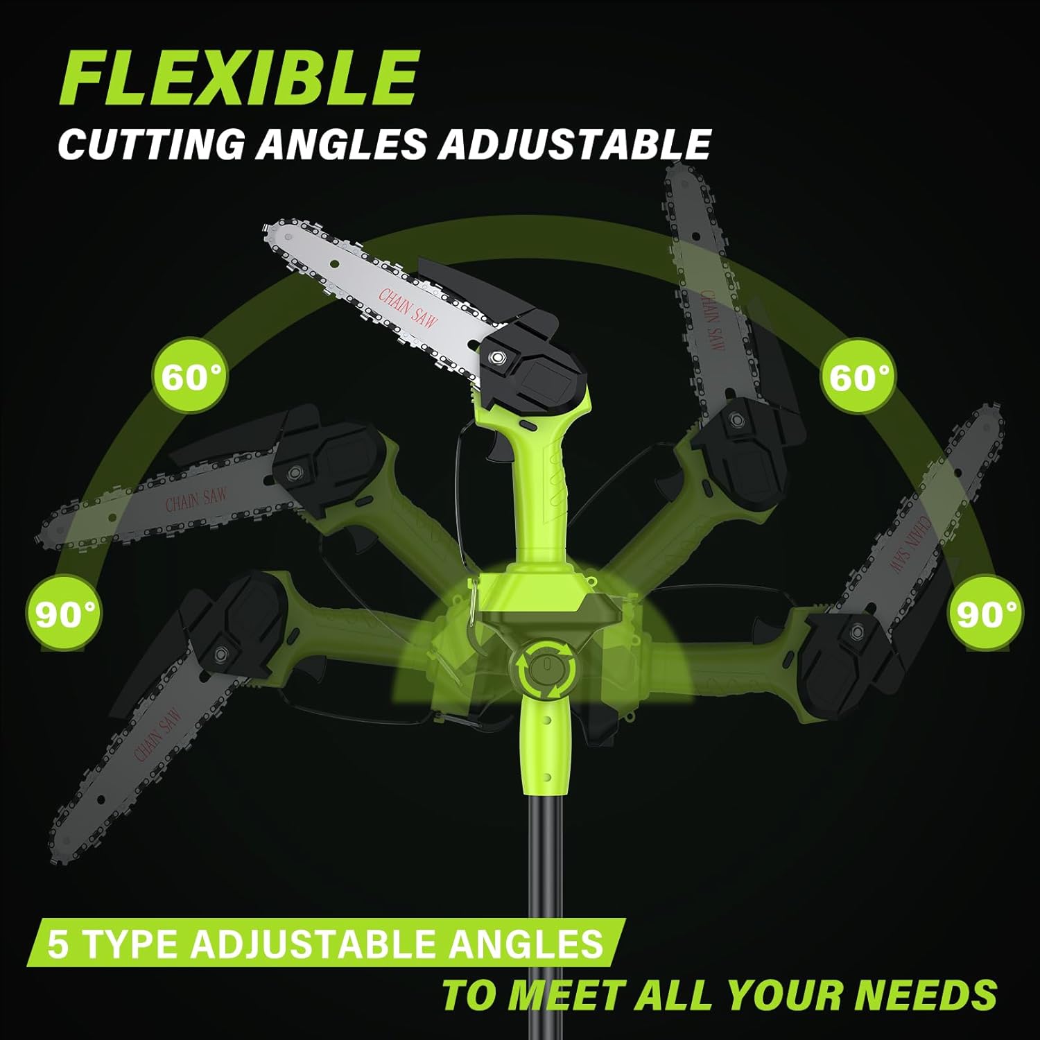 Thumbnail 4 de Cordless Pole Saw 12.47Ft: 2-in-1 Long Reach Saw & Handheld Chainsaw (6'')