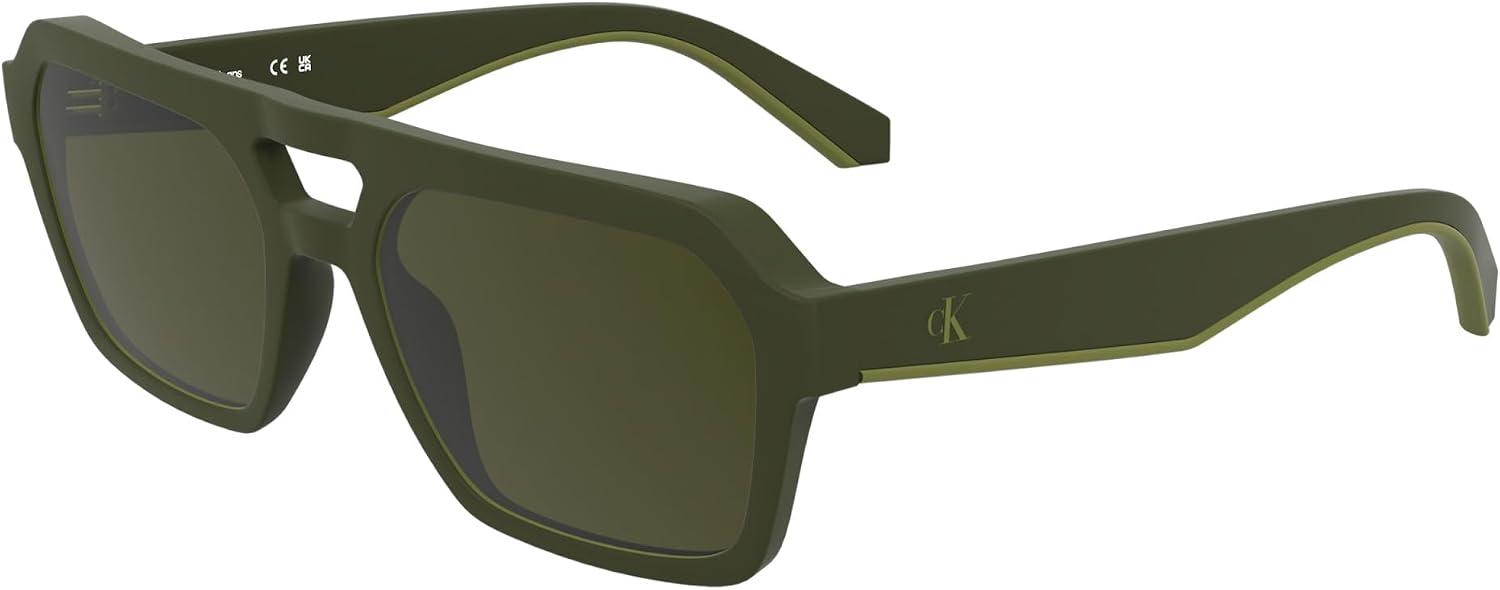 Detalle de Lunettes Calvin Klein Jeans modèle C en monture double pont matte khaki (RXable)